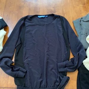 Simply Vera black blouse with sheer sides